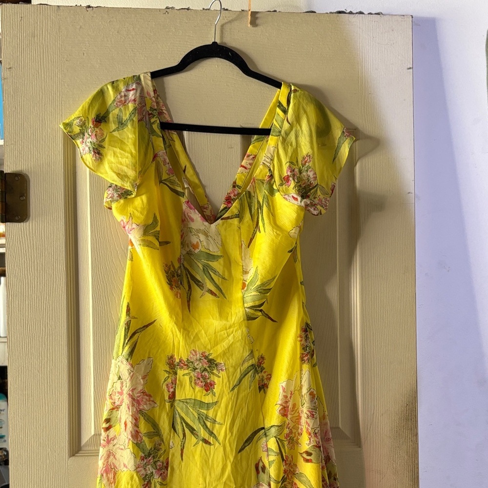 Guess Floral Yellow Dress Kentucky Derby